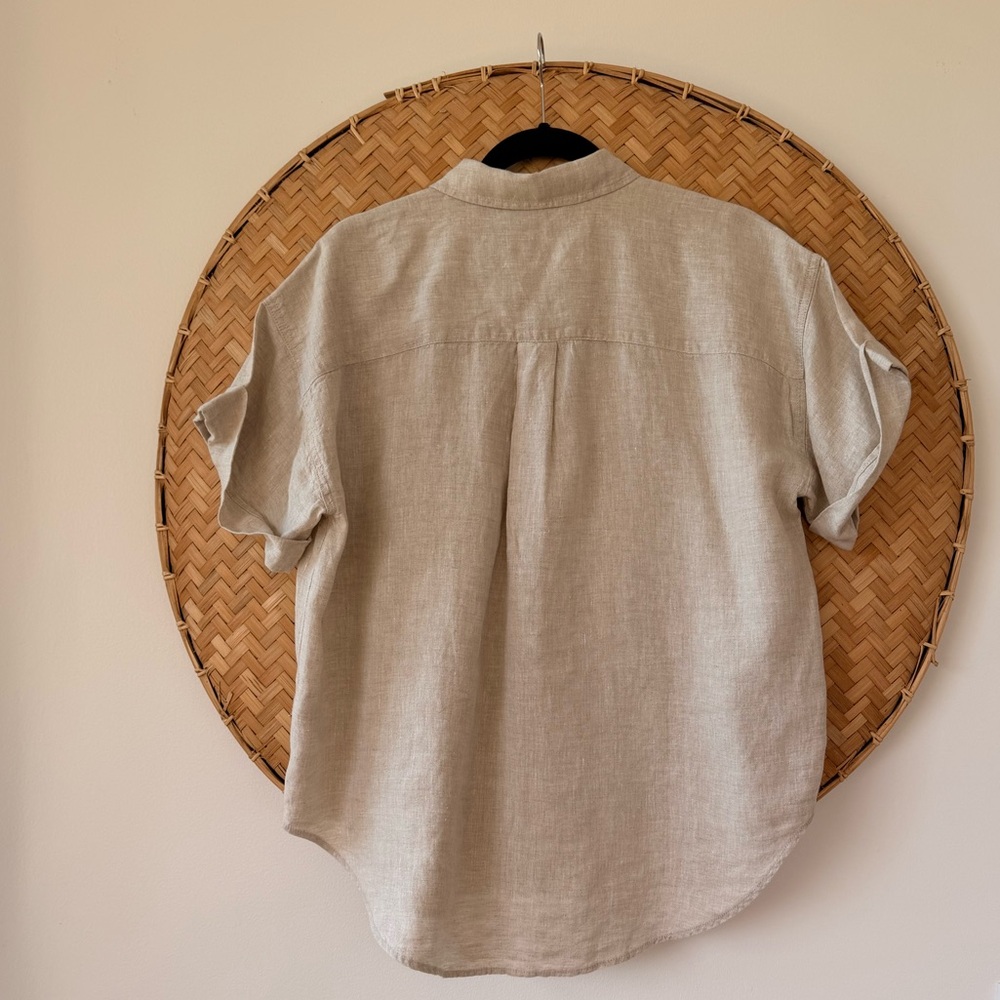 J CREW‎ BAIRD McNUTT IRISH LINEN CAPTAINE RELAXED SHIRT CREAM SZ M LAGENLOOK EUC - Picture 8 of 11
